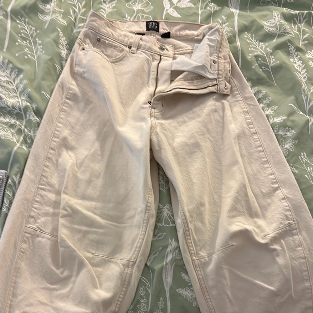 BDG Cream Wide-Leg Jeans